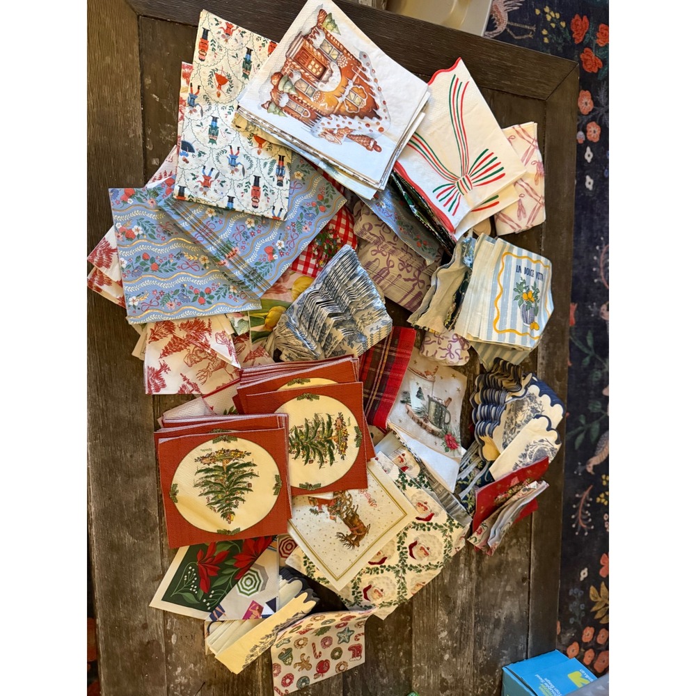 Mixed Lot Decorative Paper Napkins Spode Christmas Tree Gingerbread Nutcracker